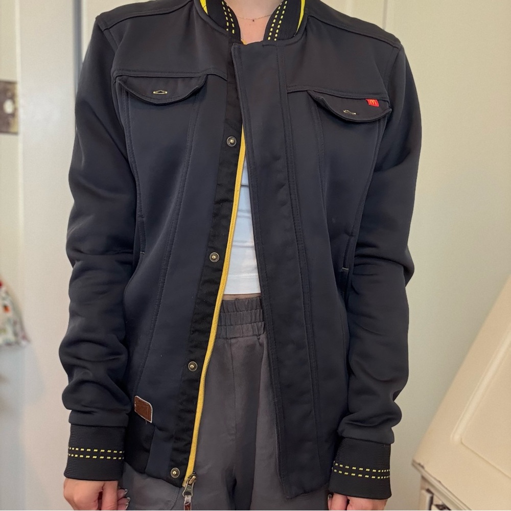 Grey McDonalds Jacket with Yellow Accents